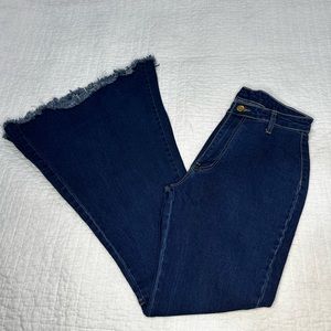 YouSexy Women's Flare Bell Bottom Jeans Destroyed Flare Denim